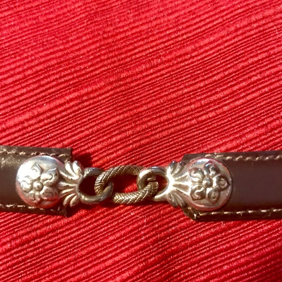 Annabella Beautiful Brown Leather Belt w/Silver - Picture 6 of 6